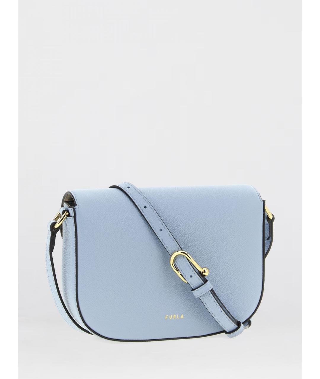 FURLA Голубая кожаная сумка через плечо, фото 2
