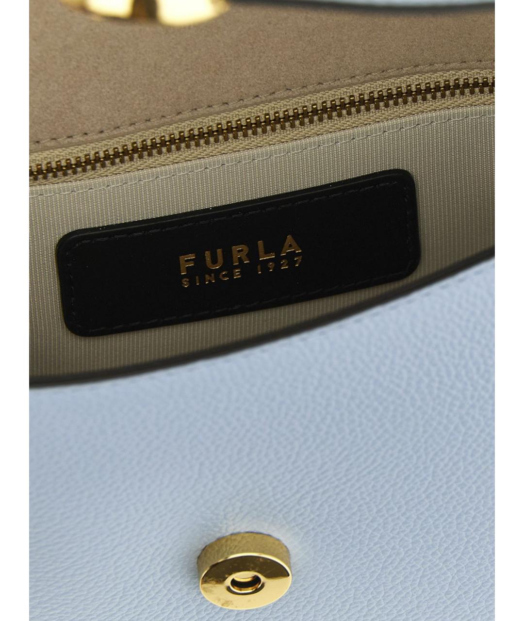 FURLA Голубая кожаная сумка через плечо, фото 4