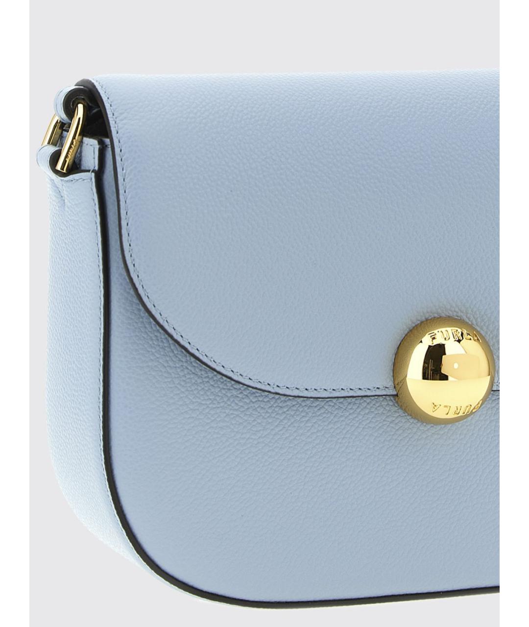 FURLA Голубая кожаная сумка через плечо, фото 3