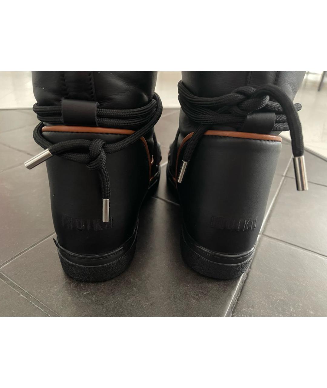 INUIKII Черные кожаные полусапоги, фото 2