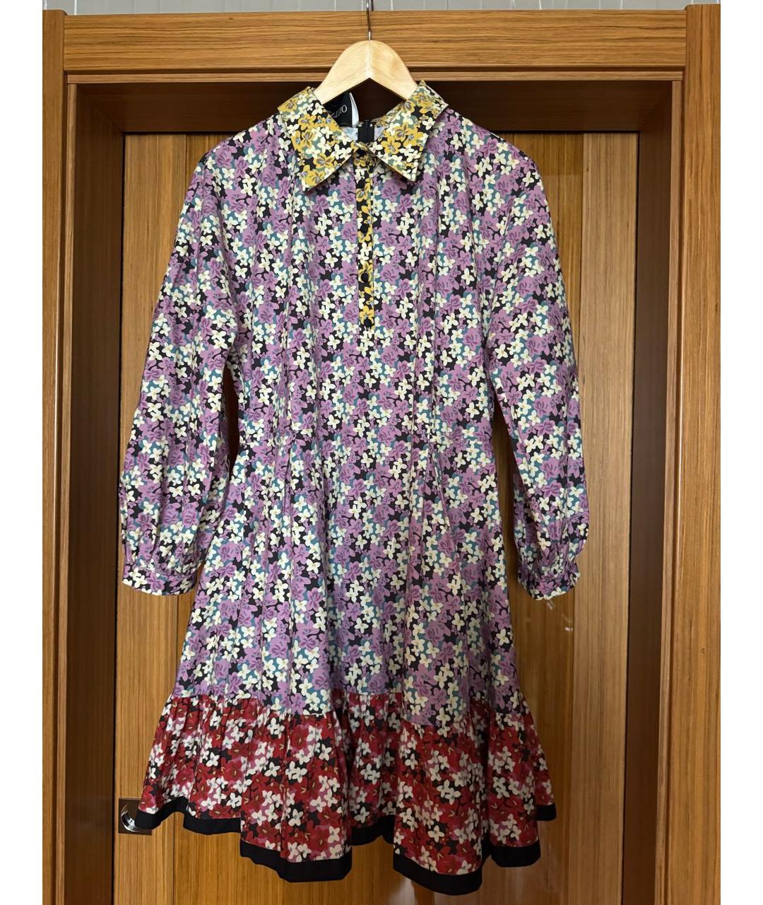 VALENTINO Мульти хлопковое повседневное платье, фото 9