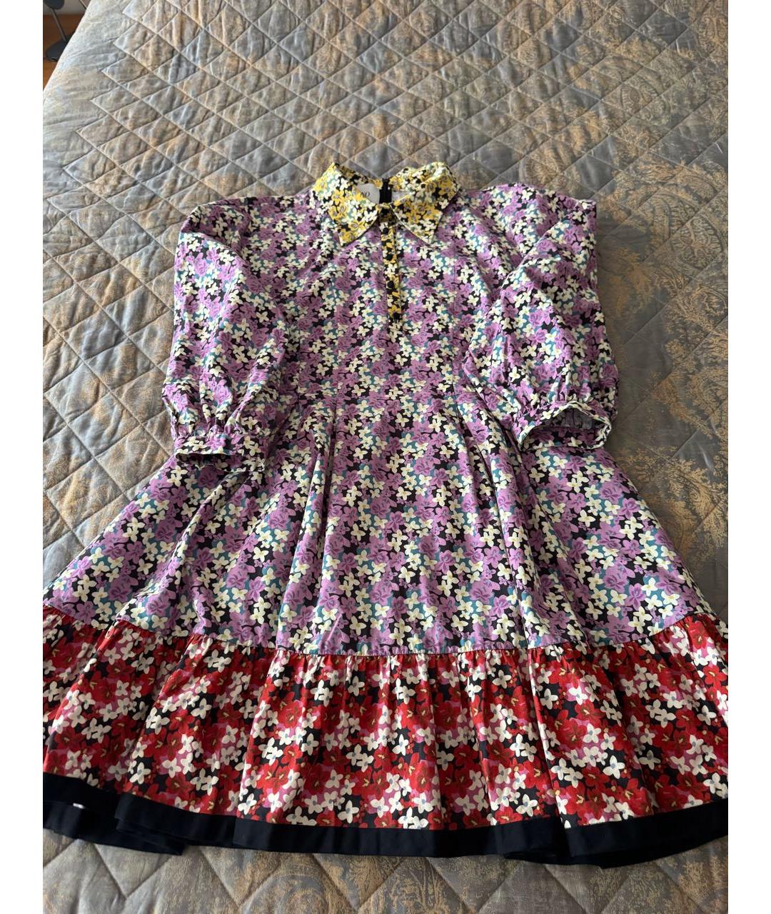 VALENTINO Мульти хлопковое повседневное платье, фото 4