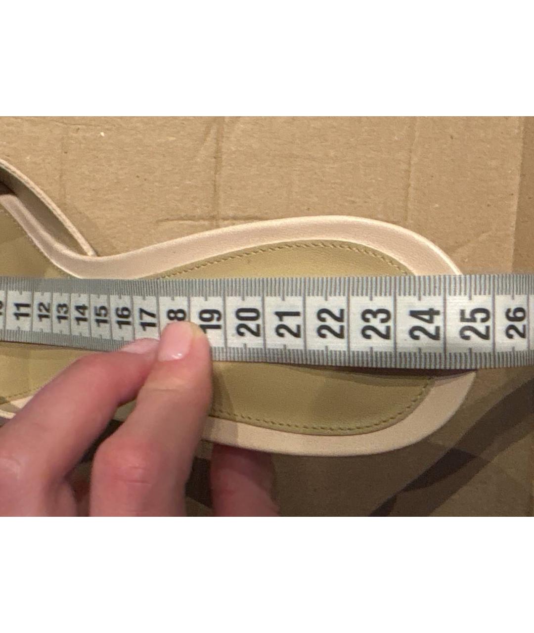 BOTTEGA VENETA Бежевые кожаные мюли, фото 3