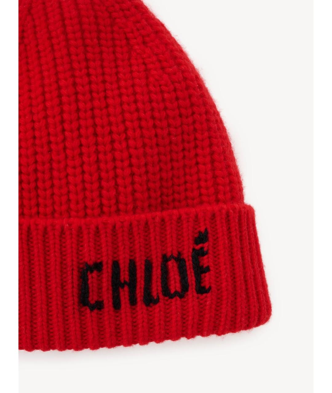 CHLOE Красная шерстяная шапка, фото 2