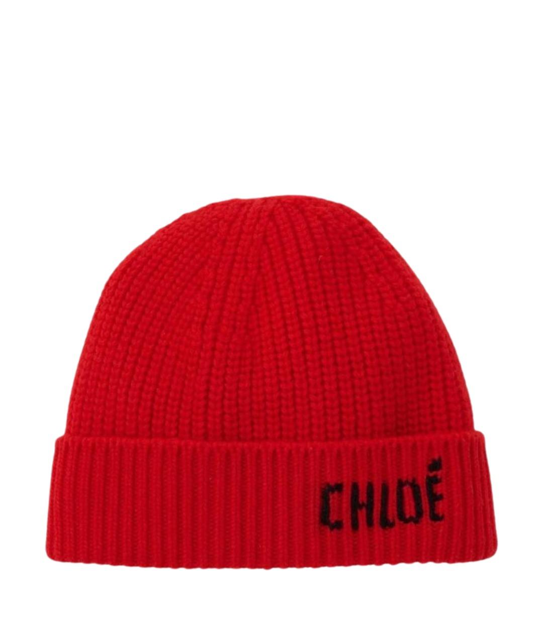CHLOE Красная шерстяная шапка, фото 1