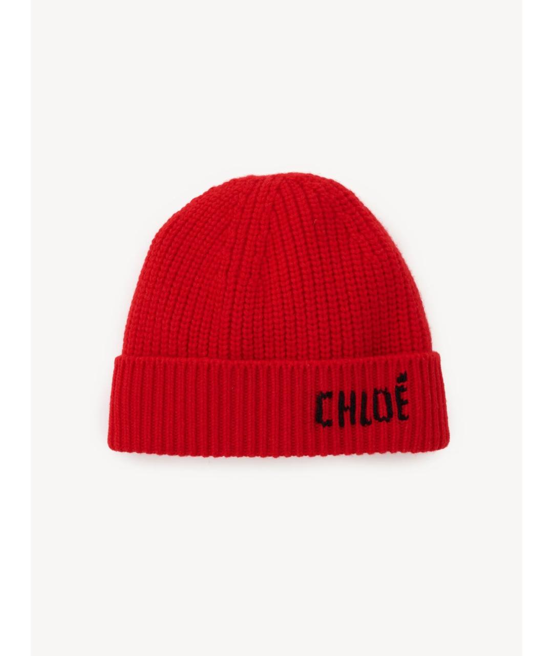 CHLOE Красная шерстяная шапка, фото 5