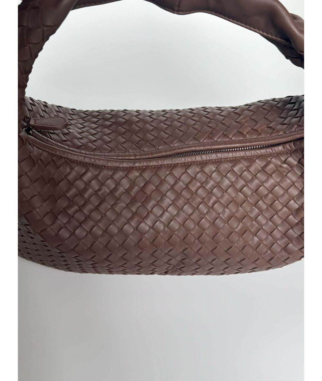 BOTTEGA VENETA Коричневая кожаная сумка через плечо, фото 8