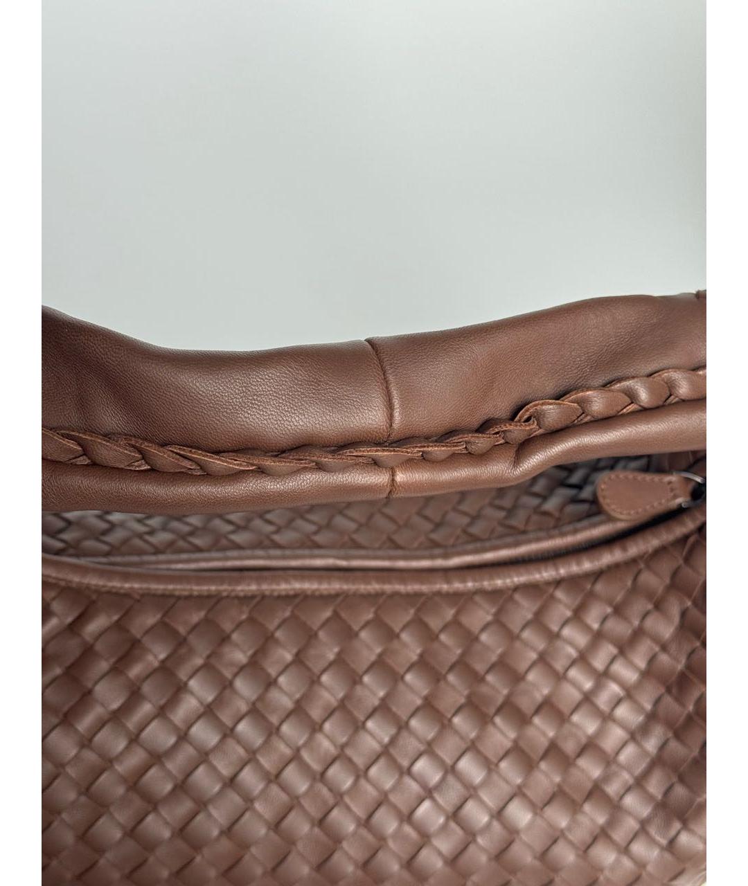 BOTTEGA VENETA Коричневая кожаная сумка через плечо, фото 7