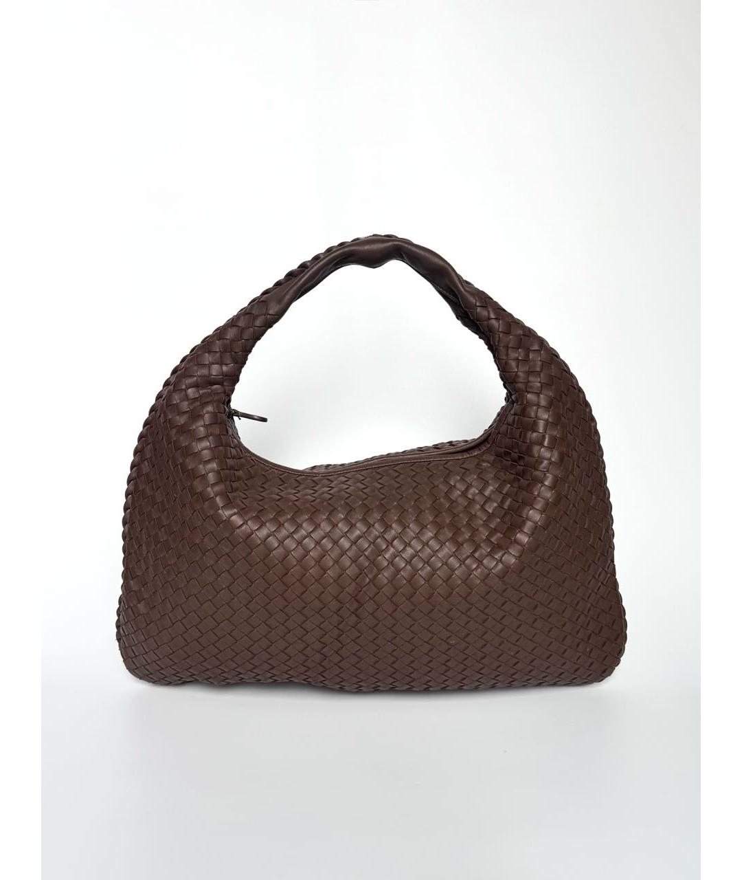 BOTTEGA VENETA Коричневая кожаная сумка через плечо, фото 3