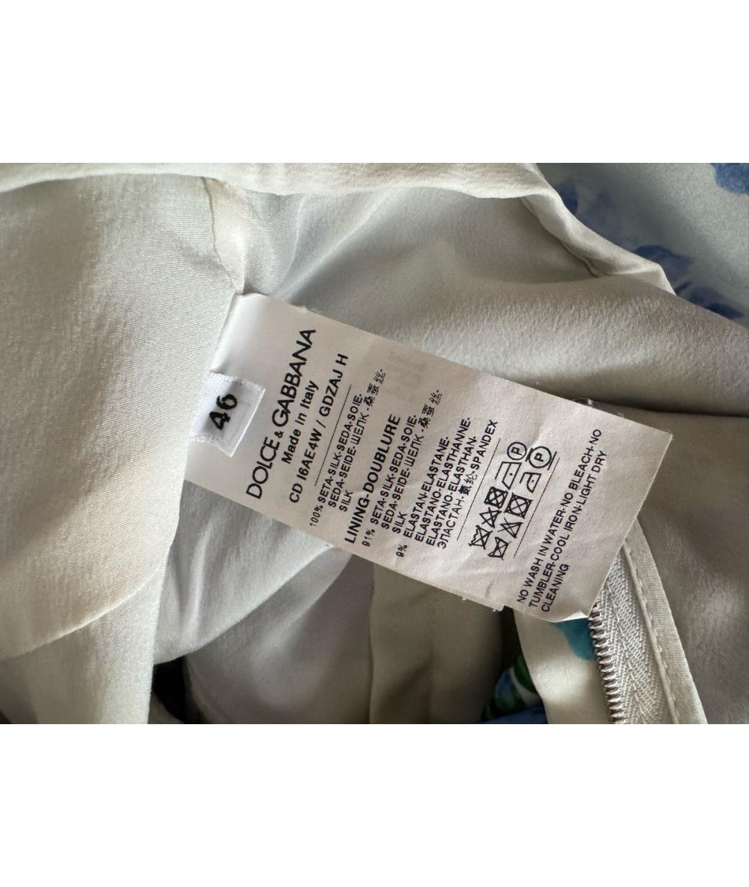 DOLCE&GABBANA Мульти шелковое платье, фото 7