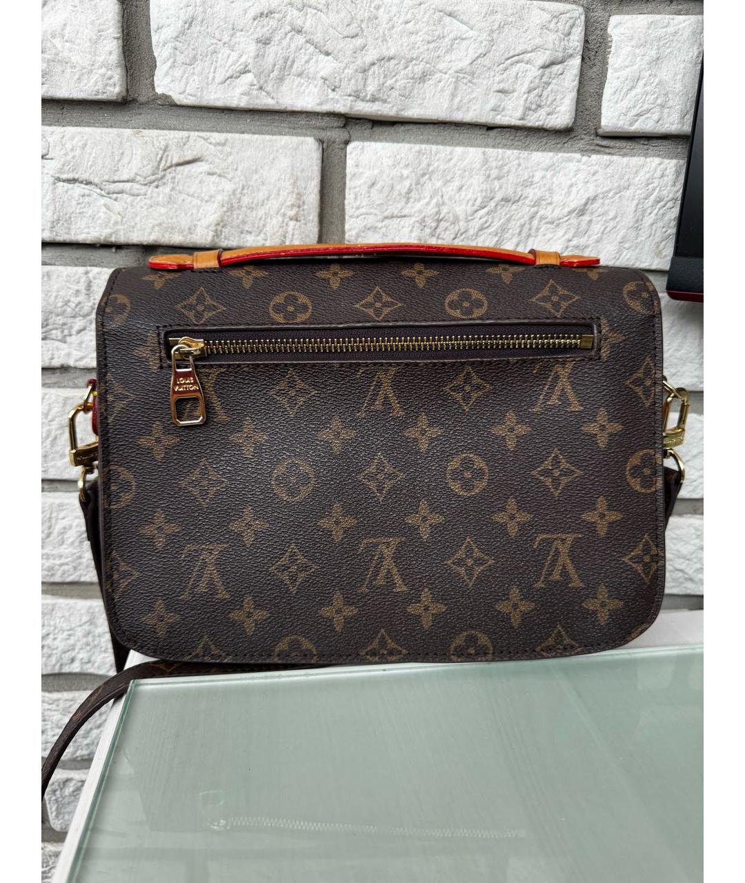 LOUIS VUITTON Коричневая кожаная сумка через плечо, фото 3