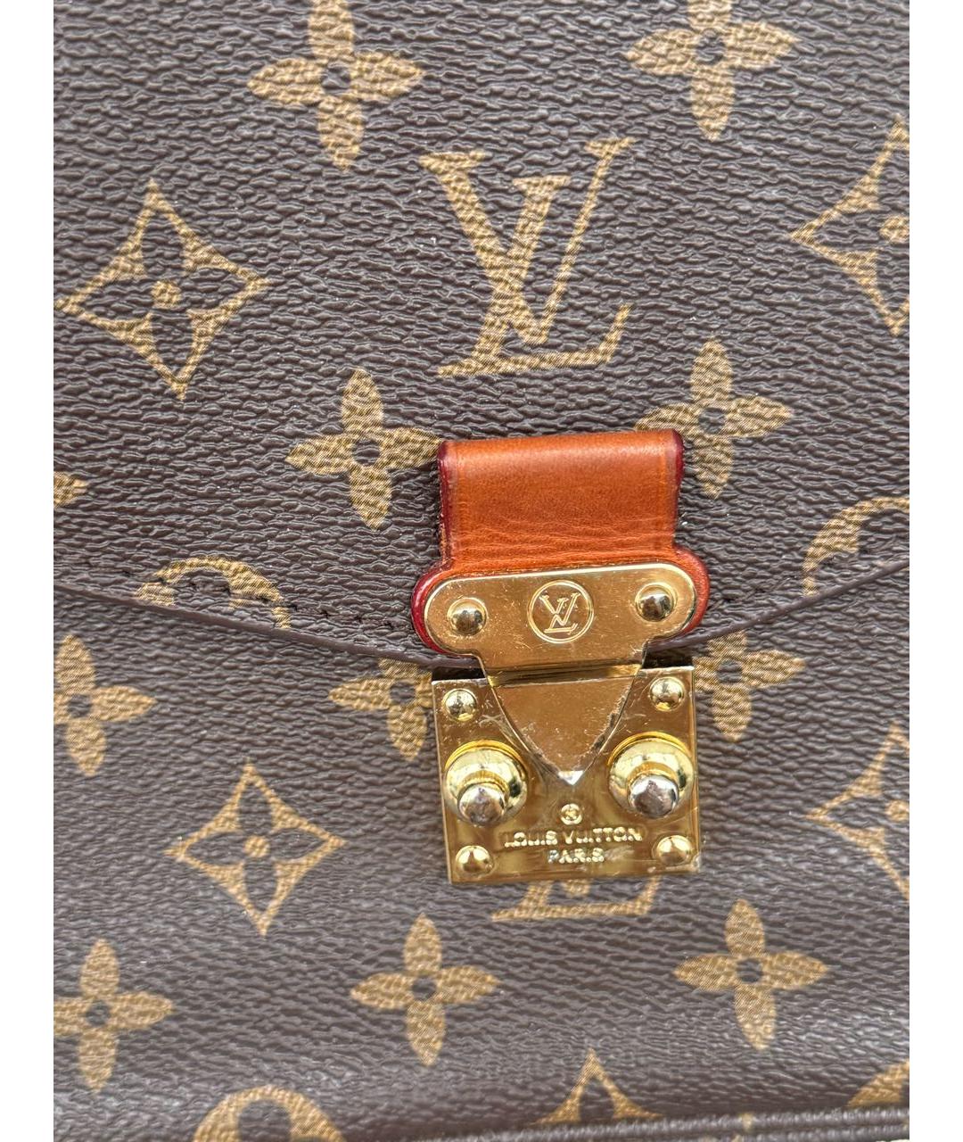 LOUIS VUITTON Коричневая кожаная сумка через плечо, фото 5