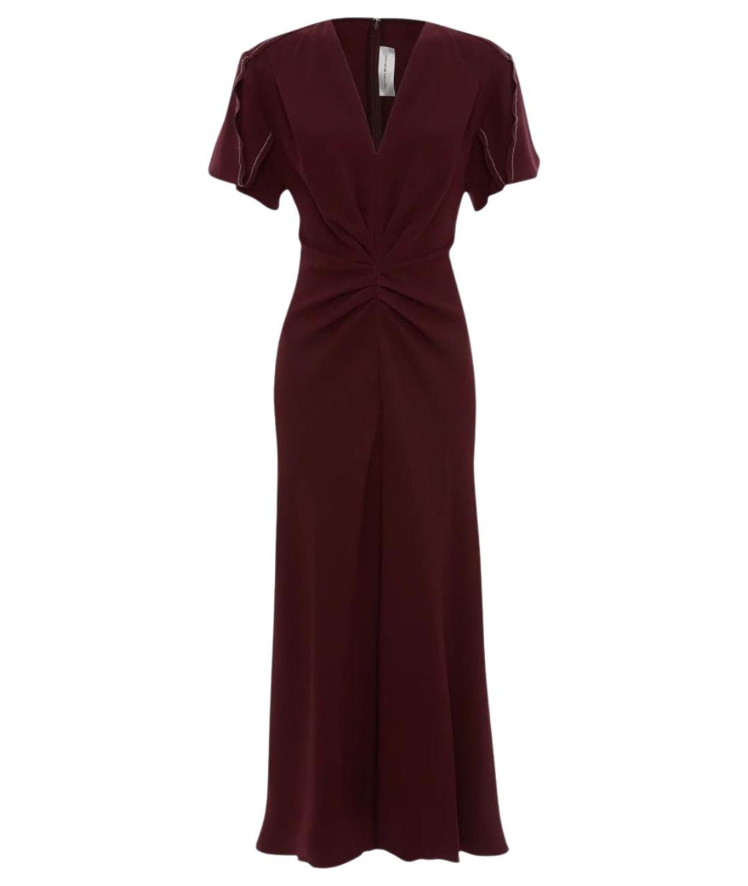 VICTORIA BECKHAM Бордовое повседневное платье, фото 1
