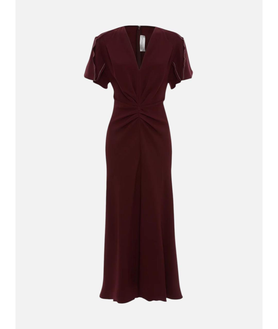 VICTORIA BECKHAM Бордовое повседневное платье, фото 6