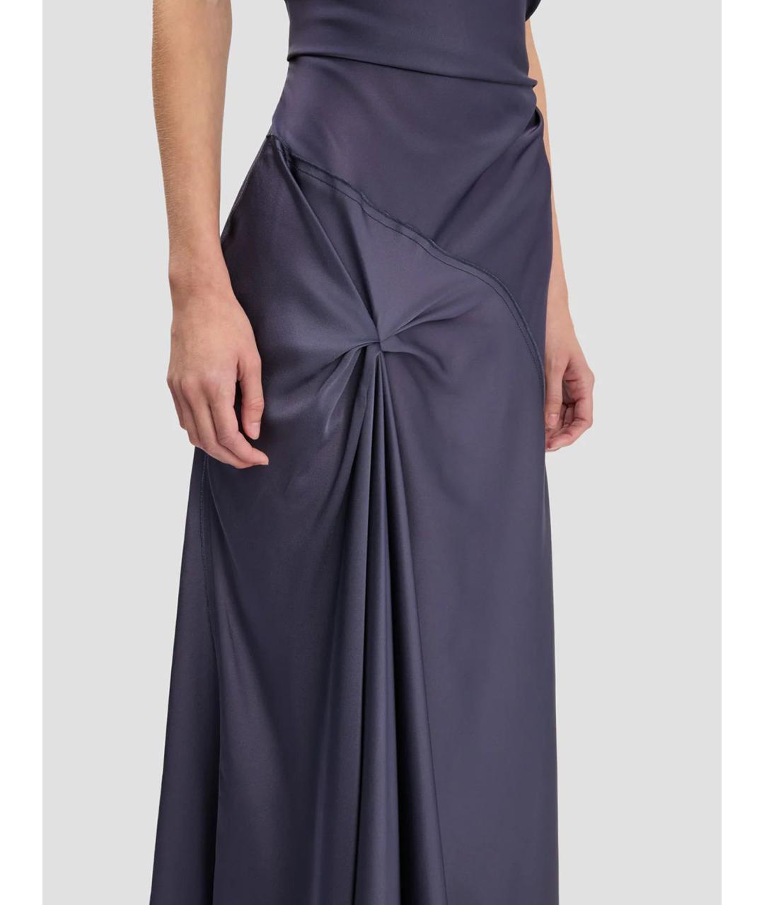 VICTORIA BECKHAM Синее ацетатное вечернее платье, фото 6