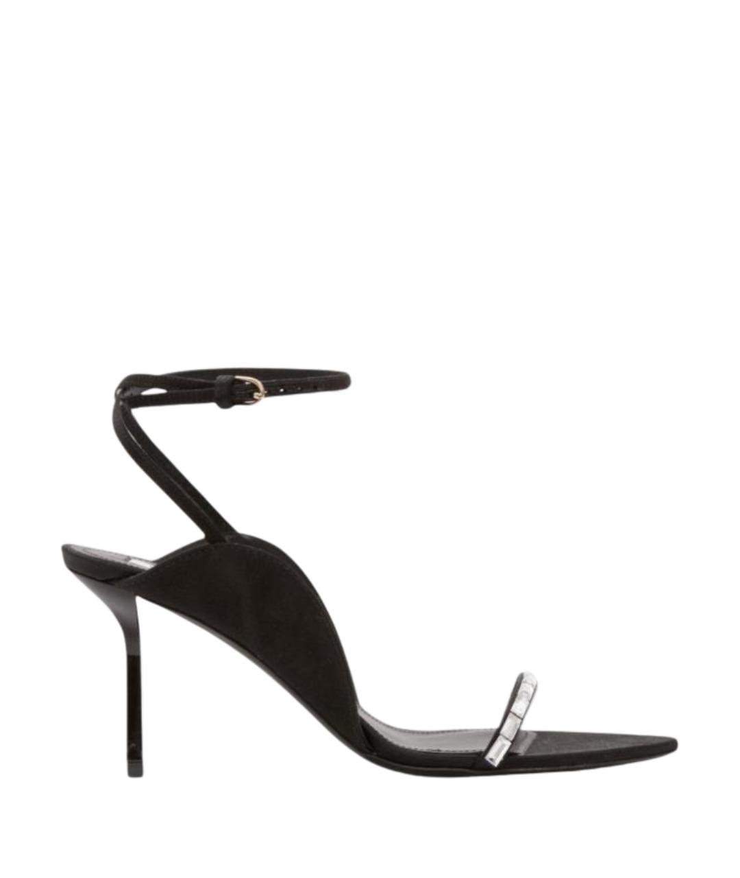 VICTORIA BECKHAM Черные кожаные босоножки, фото 1