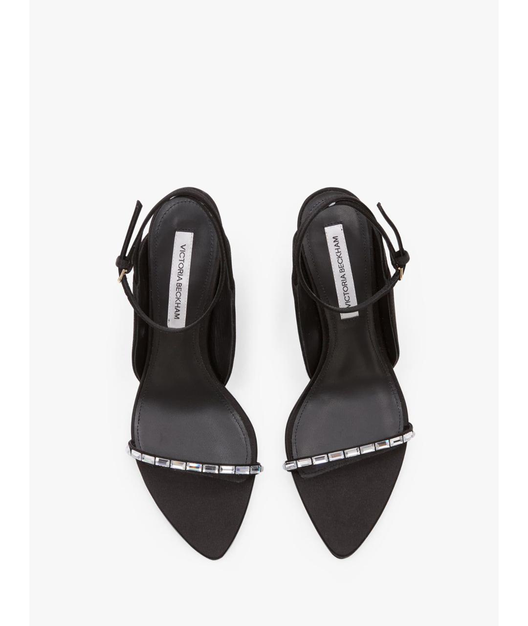 VICTORIA BECKHAM Черные кожаные босоножки, фото 3