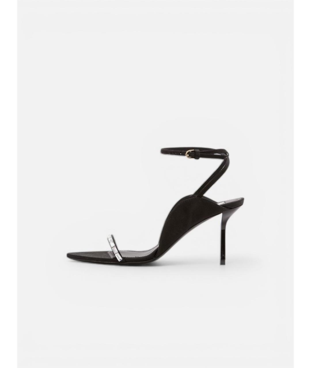 VICTORIA BECKHAM Черные кожаные босоножки, фото 5