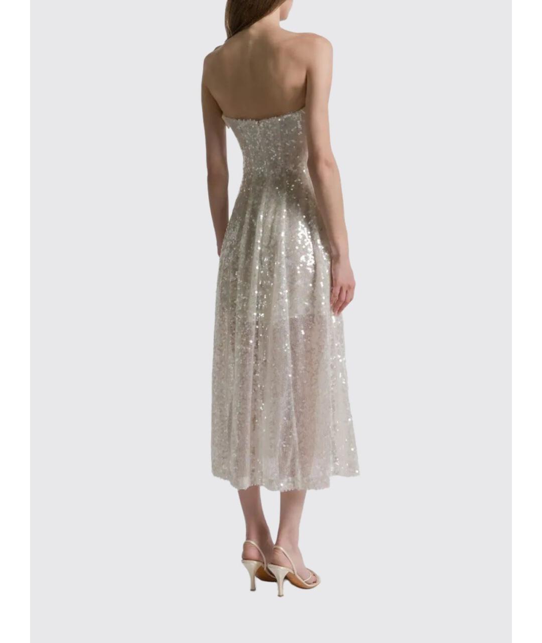 ALBERTA FERRETTI Белое полиэстеровое вечернее платье, фото 2