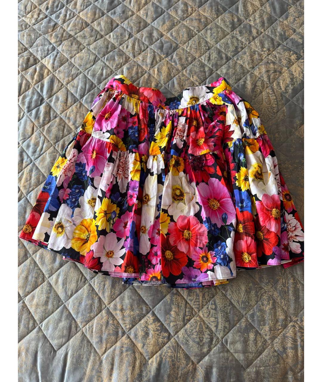 DOLCE&GABBANA Мульти хлопковая юбка мини, фото 6