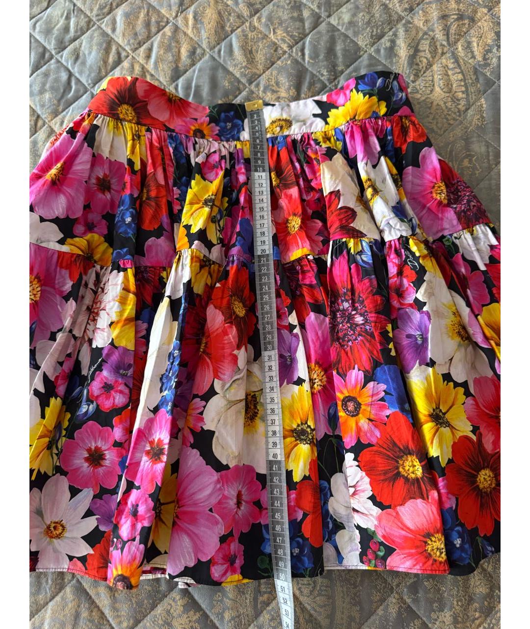 DOLCE&GABBANA Мульти хлопковая юбка мини, фото 4