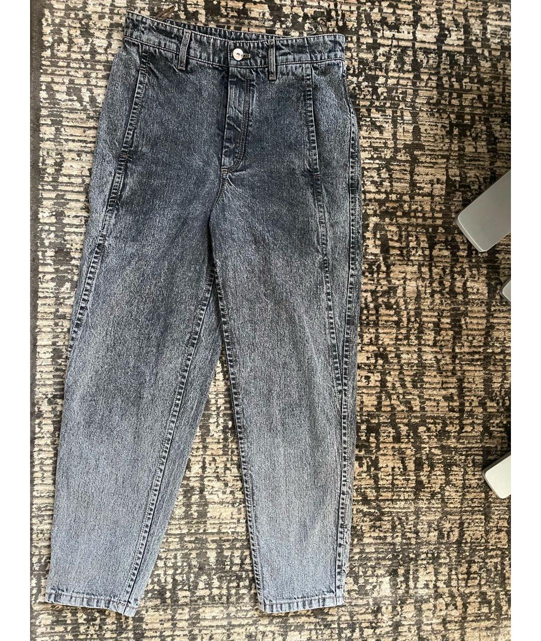 BRUNELLO CUCINELLI Антрацитовые хлопко-полиэстеровые прямые джинсы, фото 8