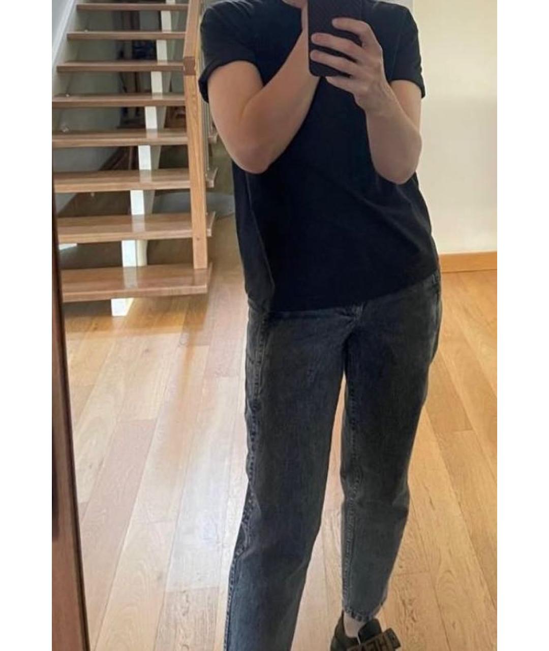 BRUNELLO CUCINELLI Антрацитовые хлопко-полиэстеровые прямые джинсы, фото 6