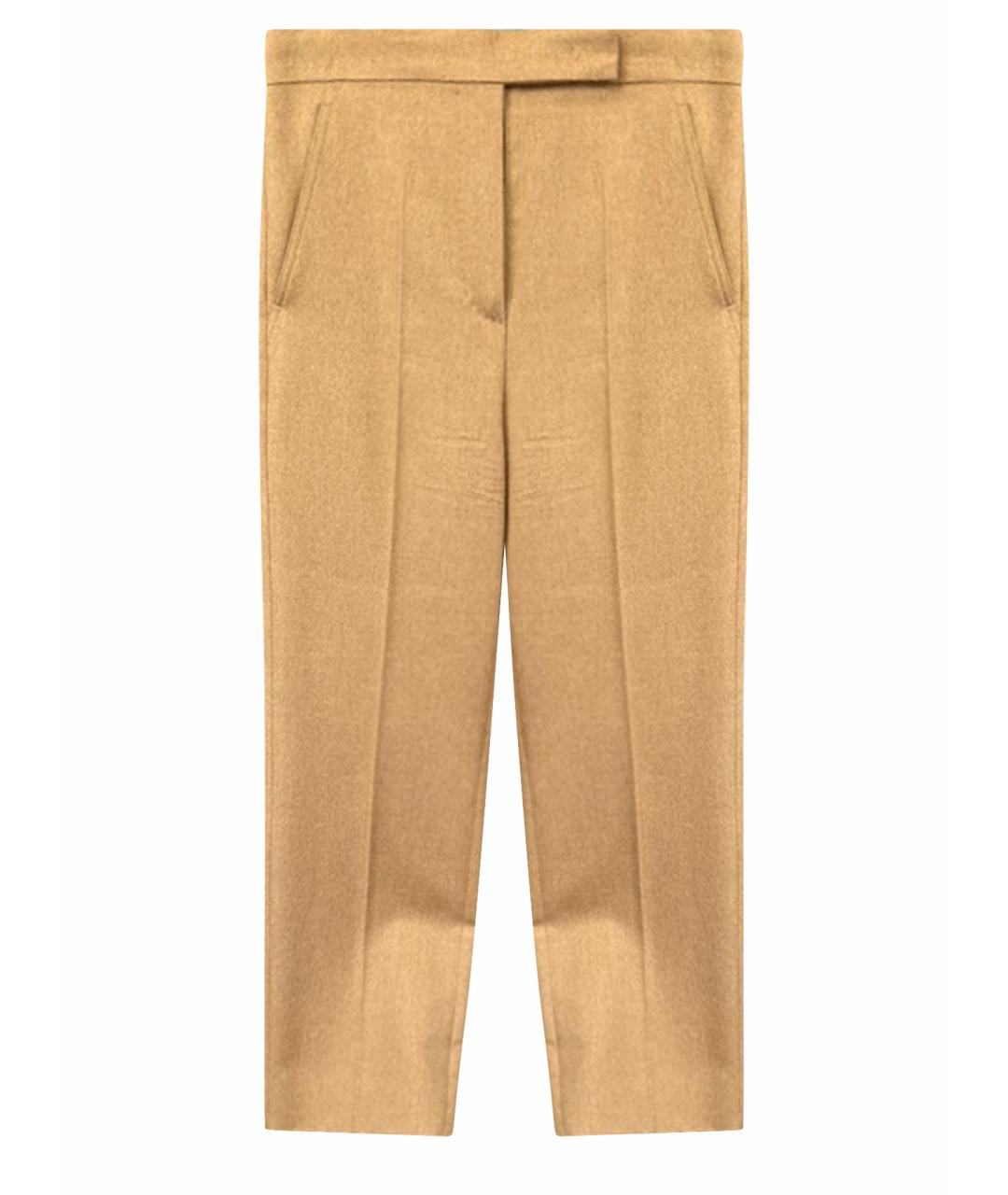 MAX MARA Коричневые шерстяные прямые брюки, фото 1