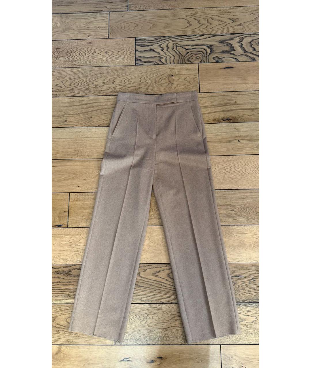 MAX MARA Коричневые шерстяные прямые брюки, фото 5