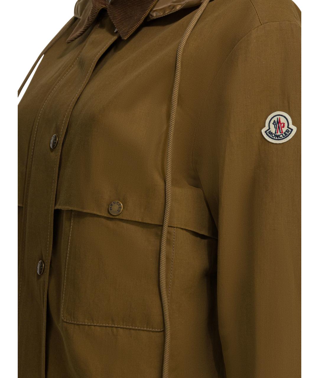 MONCLER Коричневая полиамидовая куртка, фото 3