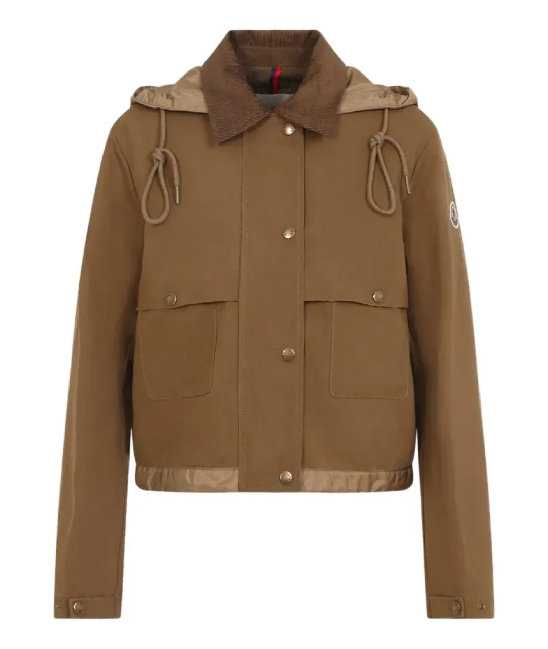 MONCLER Коричневая полиамидовая куртка, фото 1