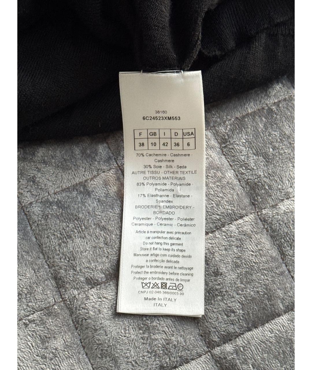 CHRISTIAN DIOR Черный кашемировый джемпер / свитер, фото 5