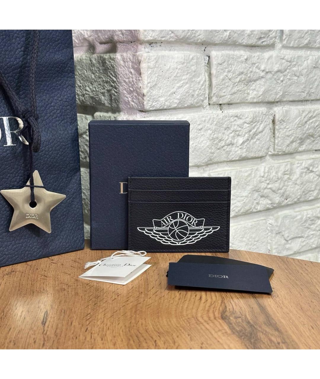 CHRISTIAN DIOR Темно-синий кожаный кардхолдер, фото 3