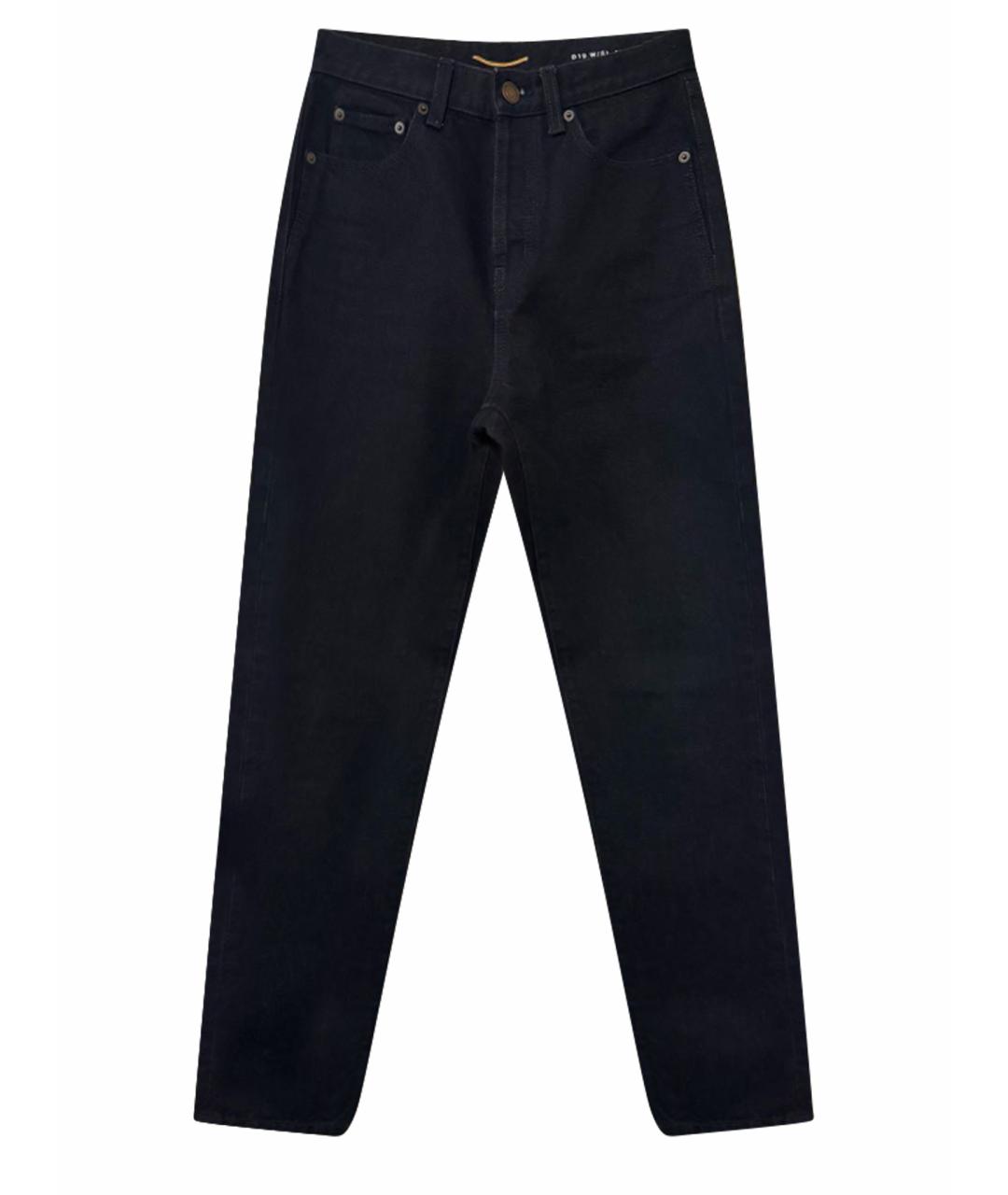 SAINT LAURENT Черные хлопковые джинсы слим, фото 1