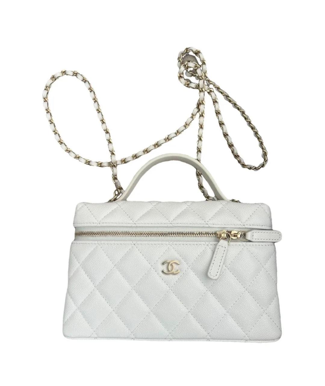 CHANEL Белая кожаная сумка через плечо, фото 1