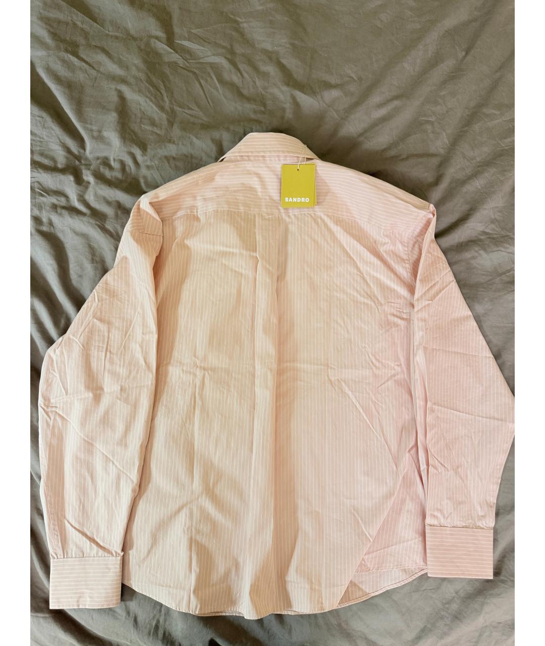 SANDRO Розовая хлопковая классическая рубашка, фото 2