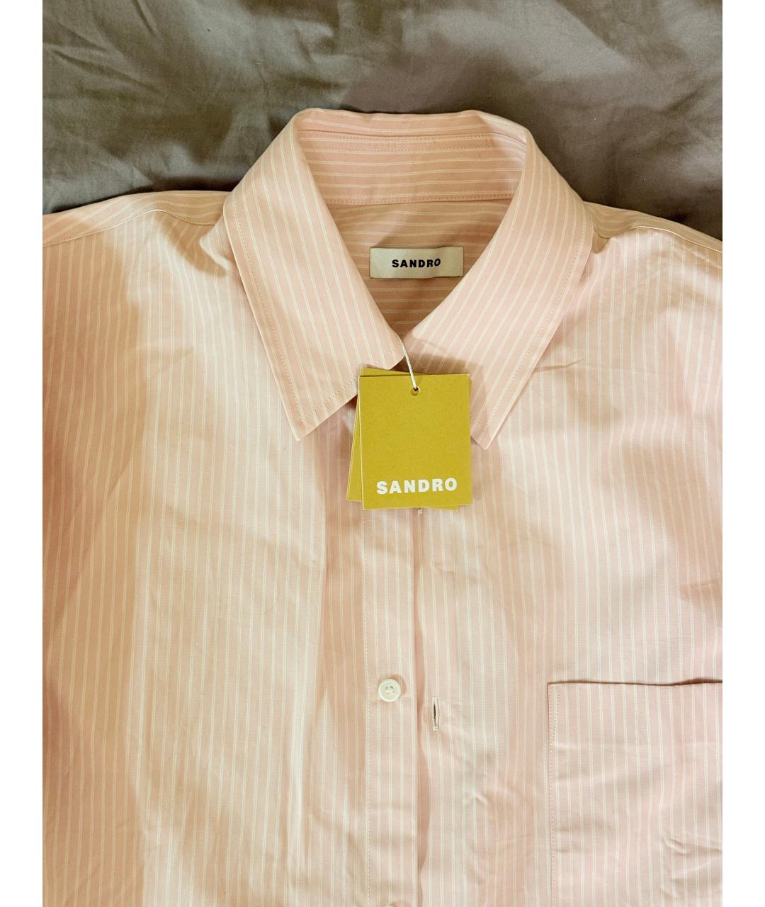 SANDRO Розовая хлопковая классическая рубашка, фото 3