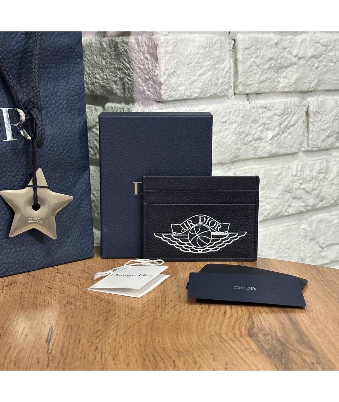 CHRISTIAN DIOR Темно-синий кожаный кардхолдер, фото 3