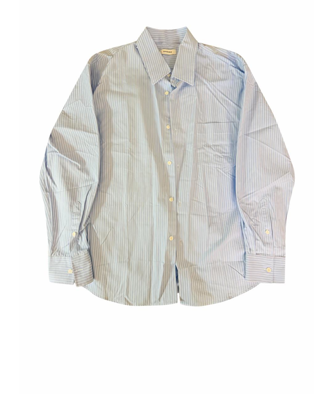 SANDRO Голубая хлопковая классическая рубашка, фото 1