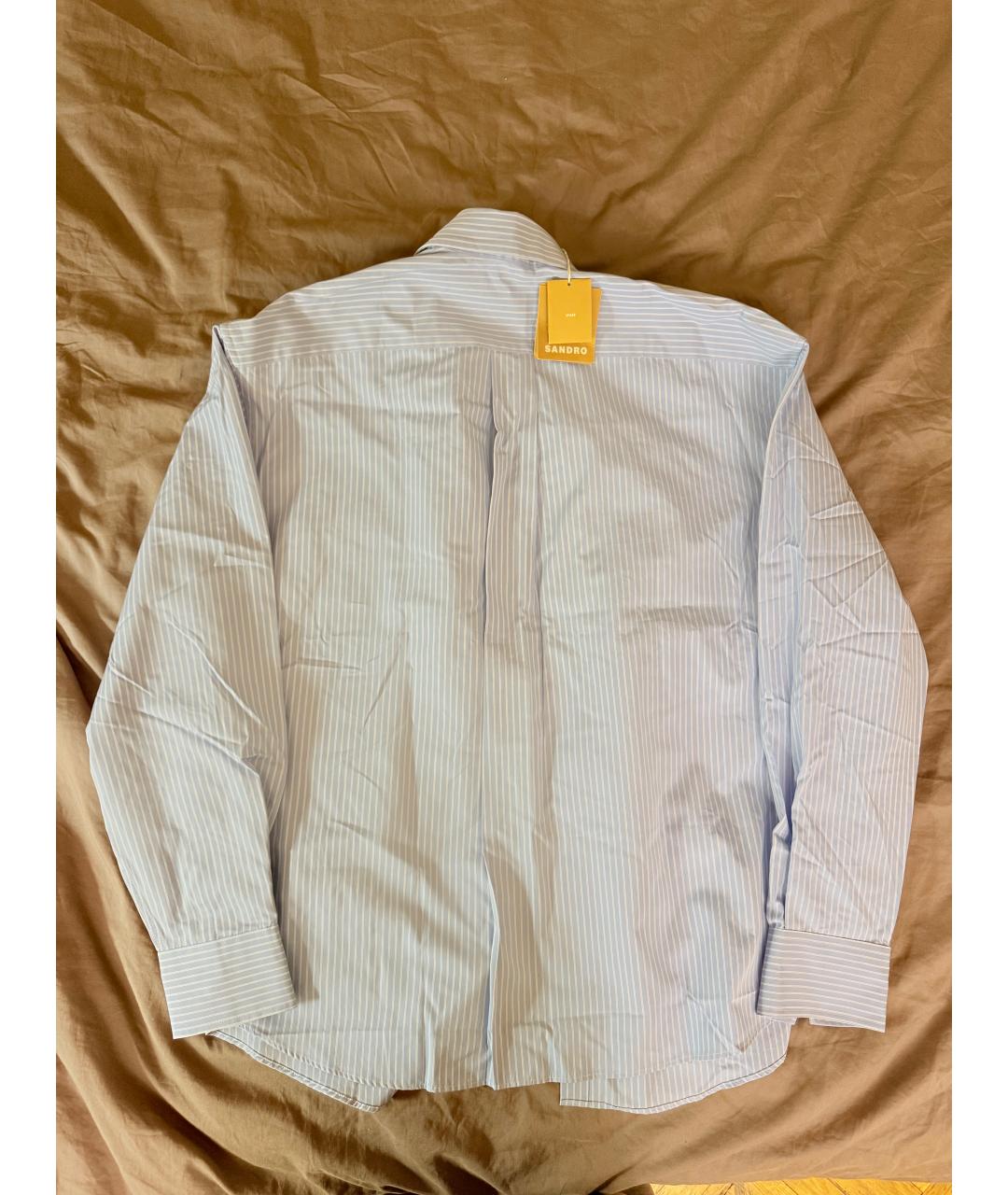 SANDRO Голубая хлопковая классическая рубашка, фото 2