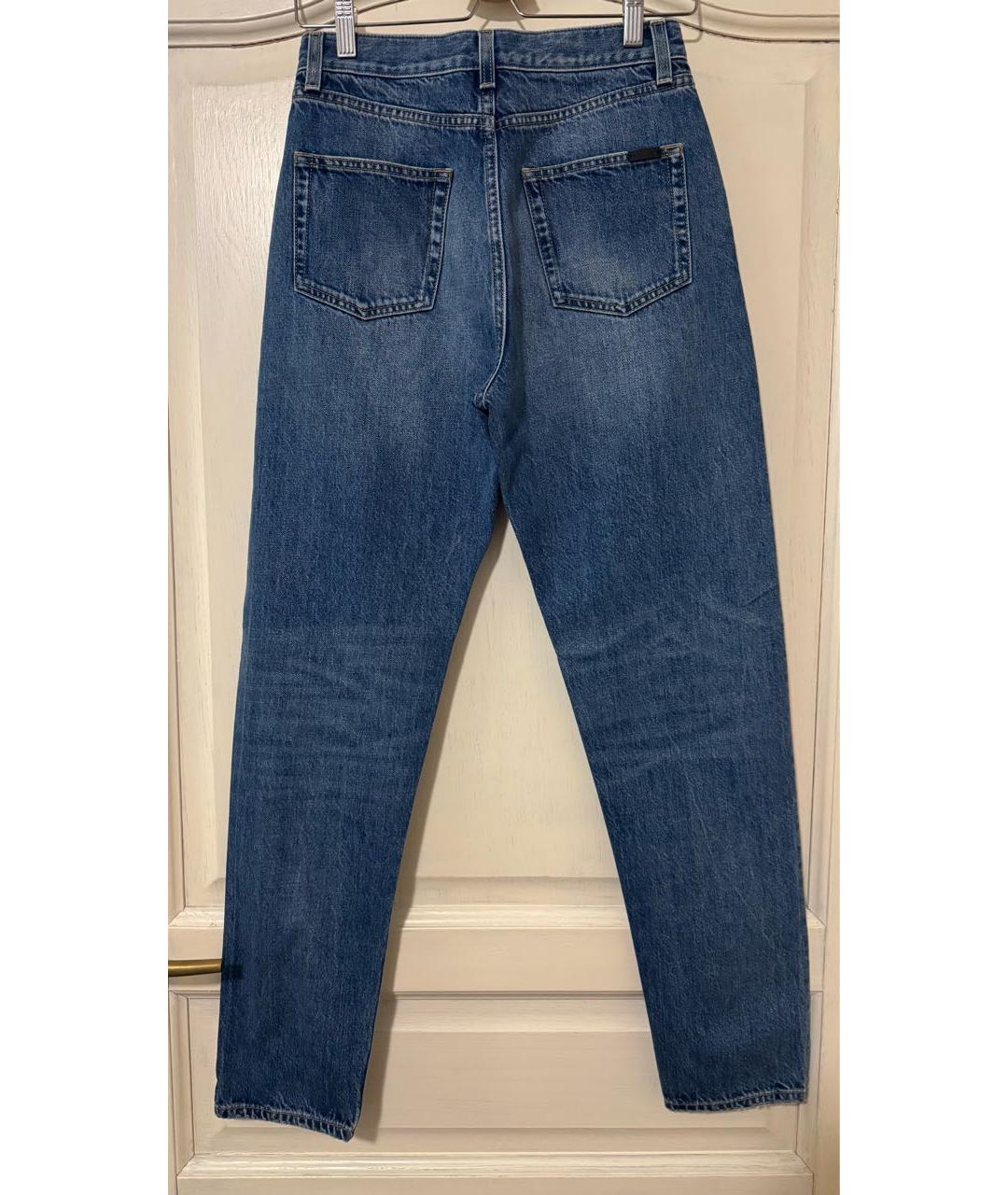 SAINT LAURENT Синие хлопковые джинсы слим, фото 2