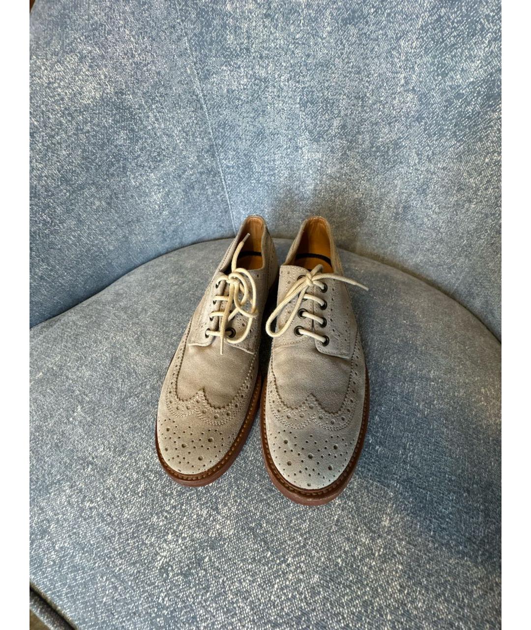 BRUNELLO CUCINELLI Бежевые замшевые лоферы, фото 2