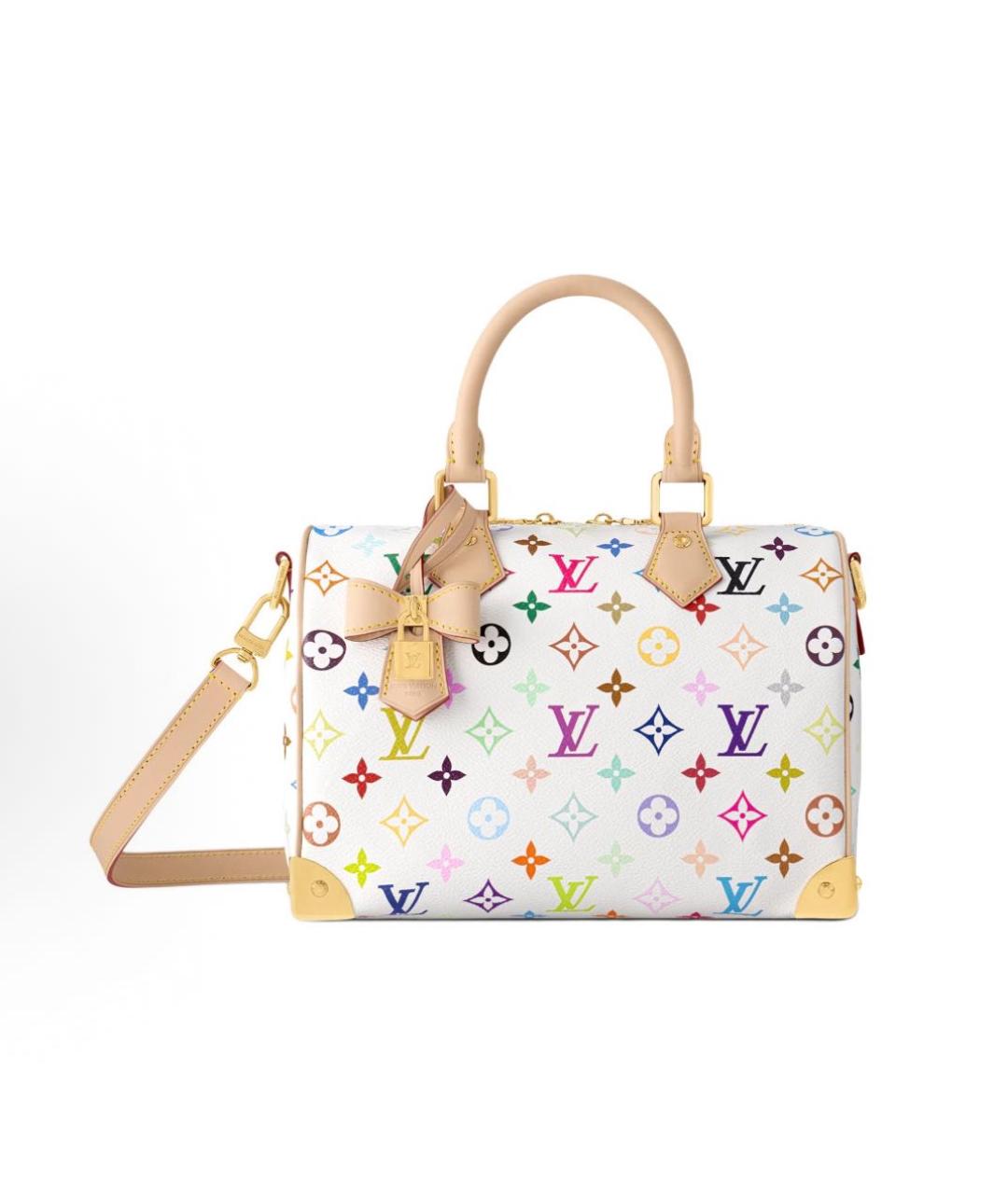 LOUIS VUITTON Белая кожаная сумка с короткими ручками, фото 7