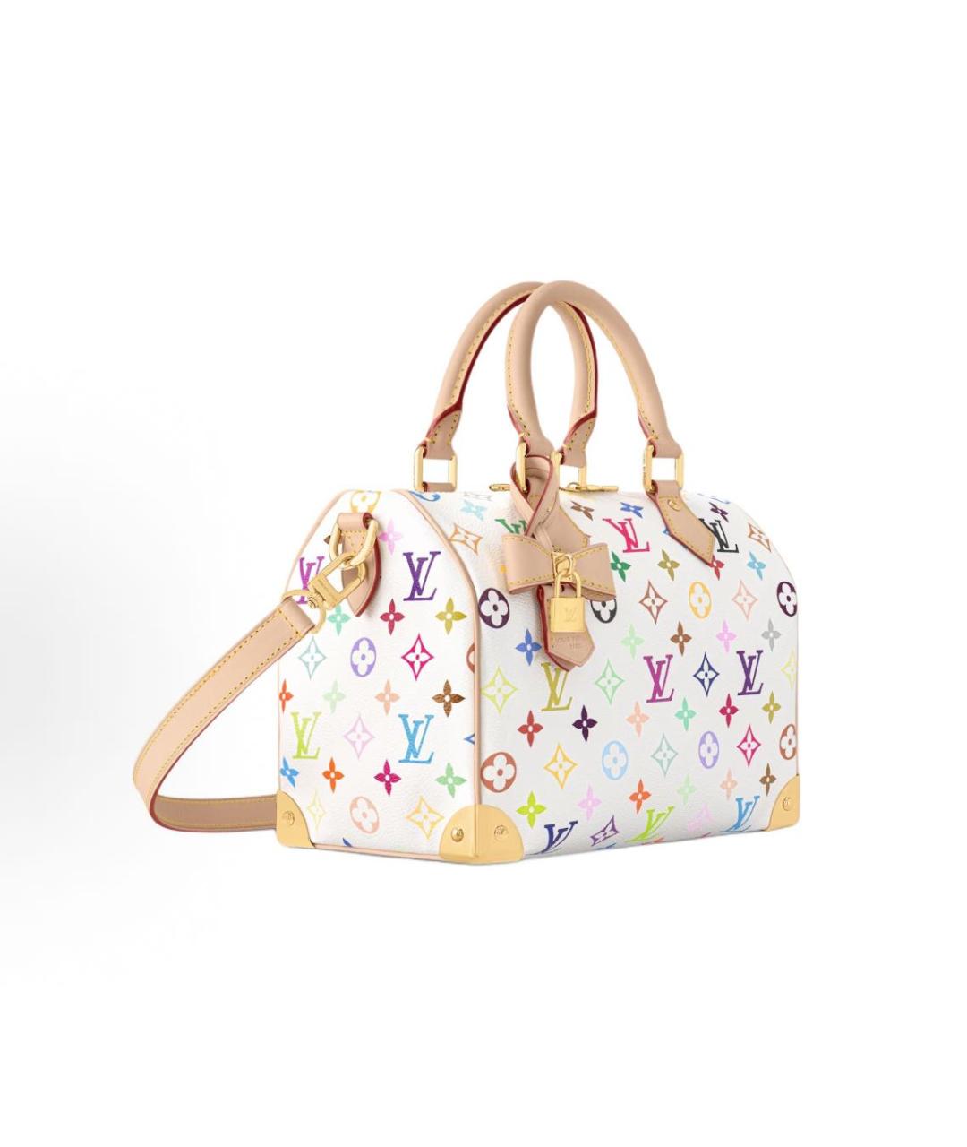 LOUIS VUITTON Белая кожаная сумка с короткими ручками, фото 2