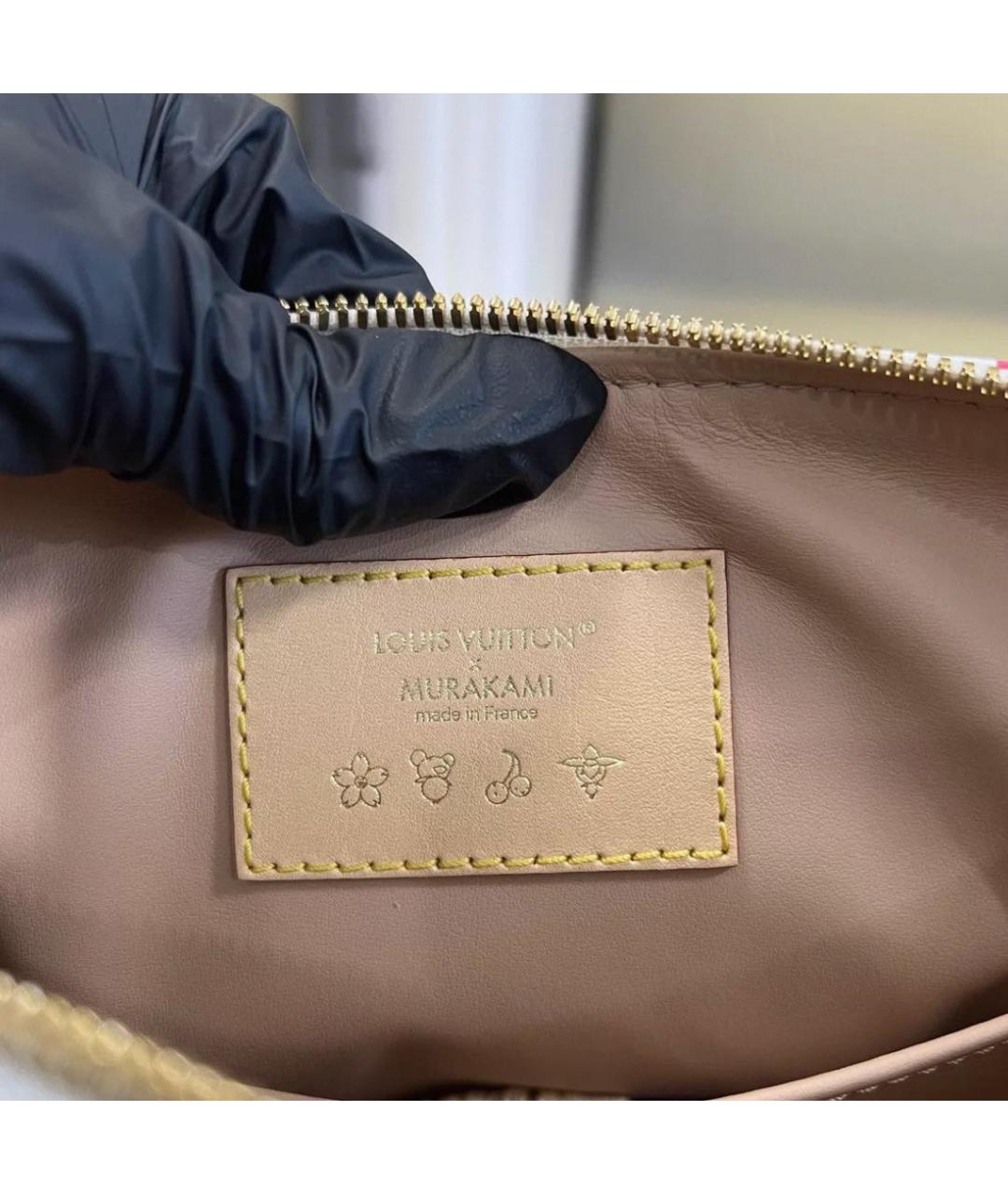 LOUIS VUITTON Белая кожаная сумка с короткими ручками, фото 5