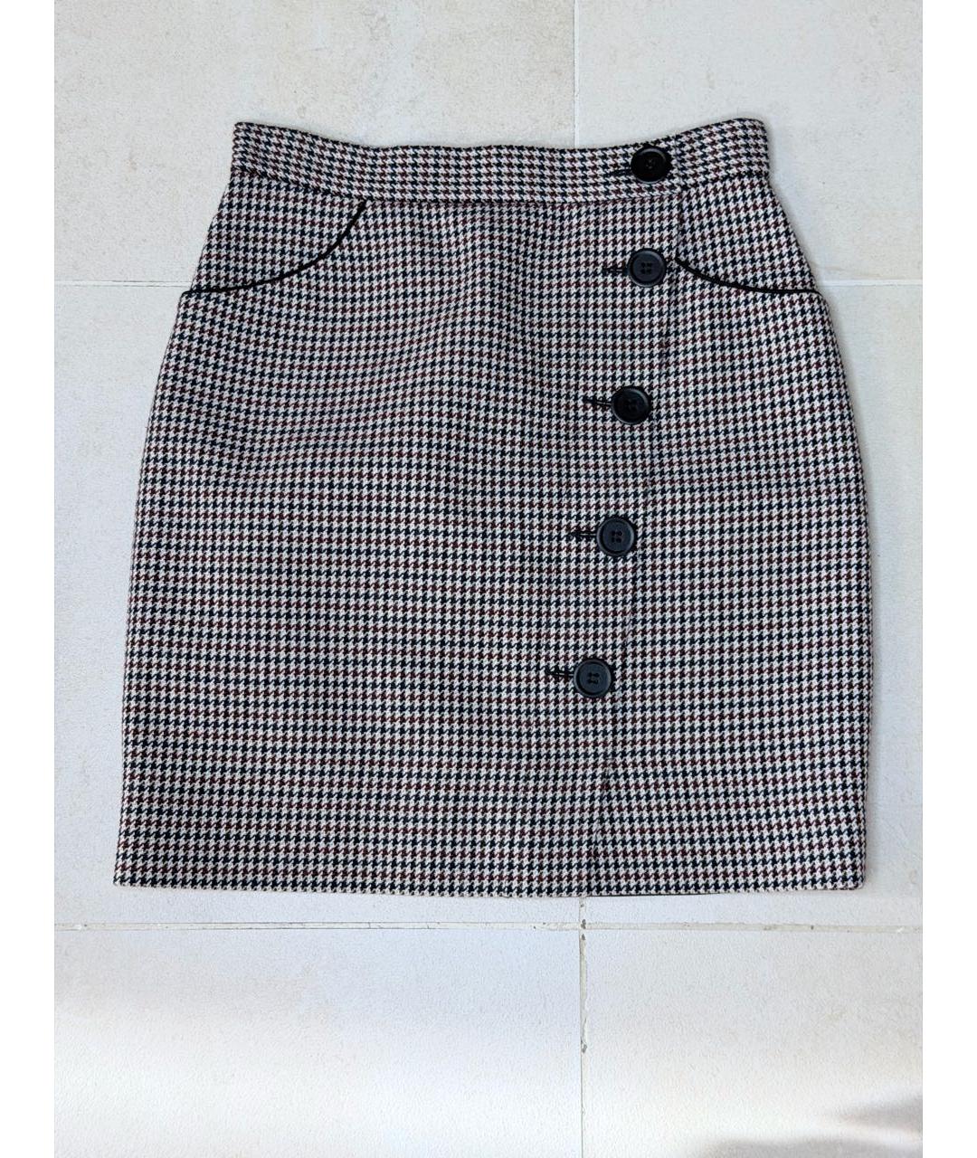 MAJE Мульти шерстяная юбка мини, фото 7