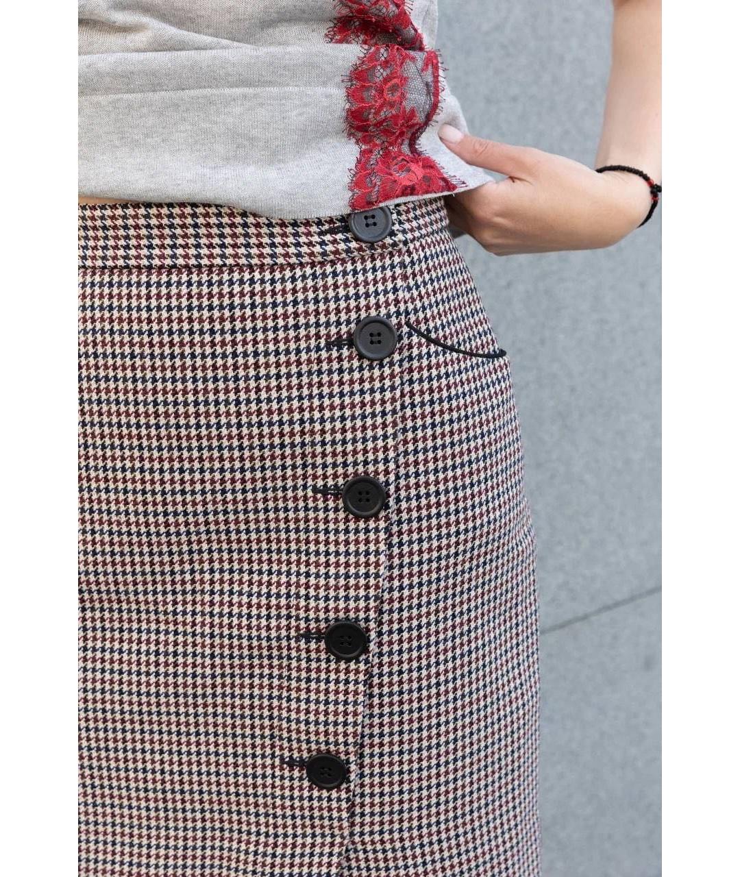 MAJE Мульти шерстяная юбка мини, фото 4