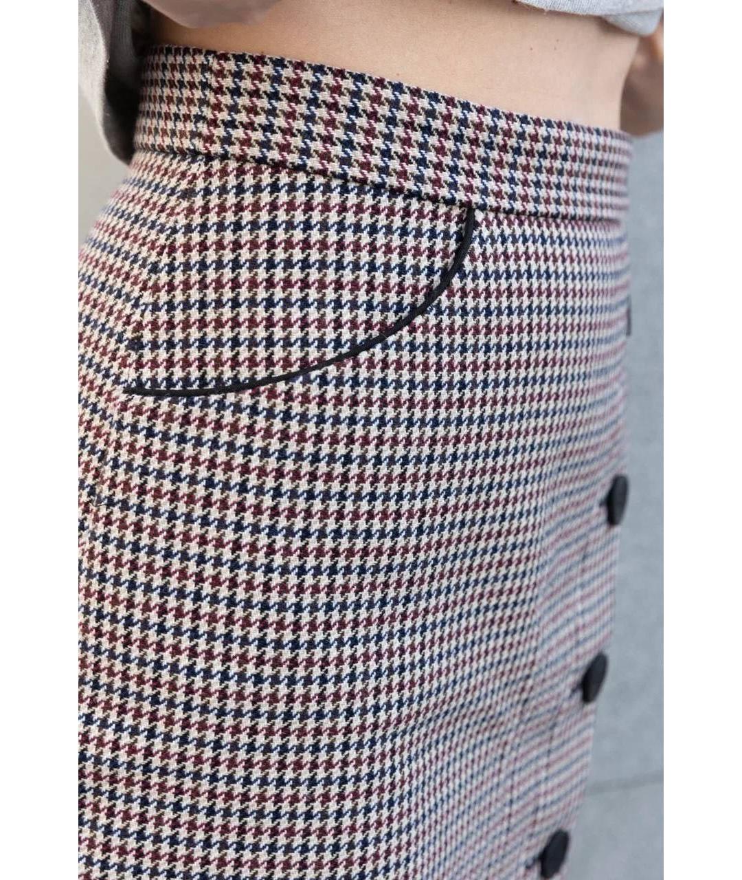 MAJE Мульти шерстяная юбка мини, фото 6