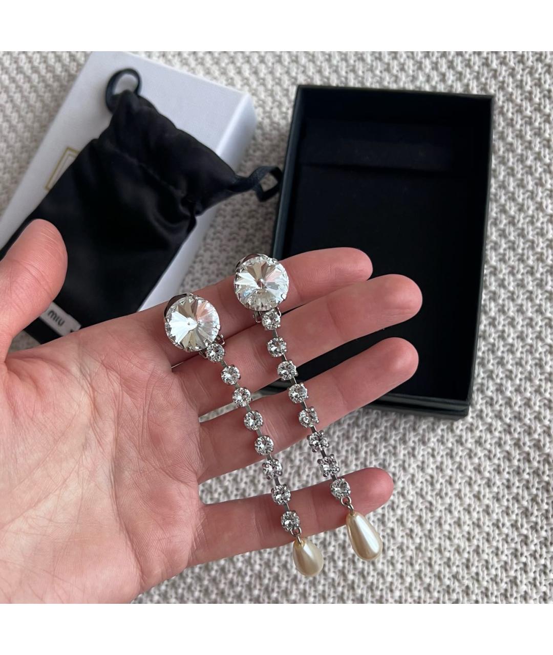 MIU MIU Серебряные металлические серьги, фото 4