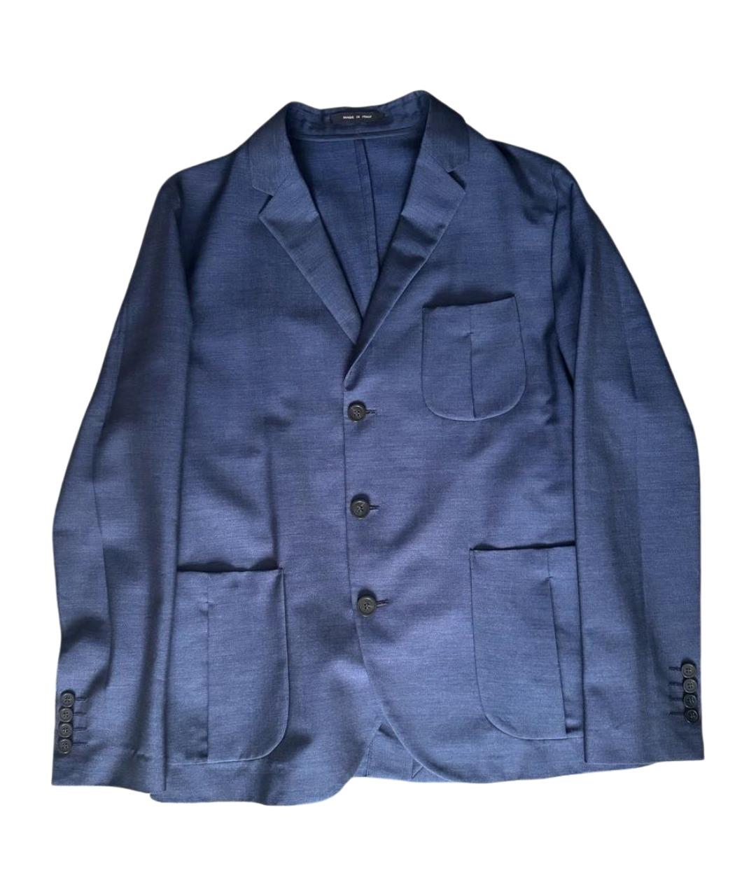 EMPORIO ARMANI Темно-синий шерстяной пиджак, фото 1